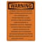 Signmission OSHA Warning Sign, 24" Height, Rigid Plastic, Extremely High Arc Flash Incident, Portrait OS-WS-P-1824-V-13174 - alternate 1